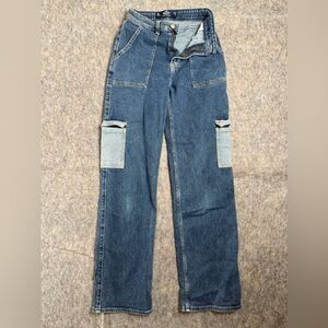 Vintage Hollister Dad Jeans Women's 24 X 31 Blue Denim Cotton Ultra High Rise